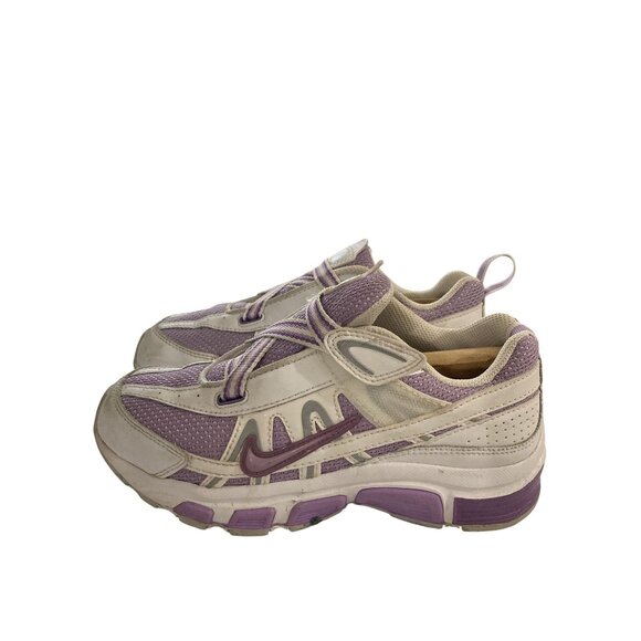 Nike 336470 kids Size 2Y White Lavender Mesh hook loop closure Athletic Sneaker - Picture 3 of 8